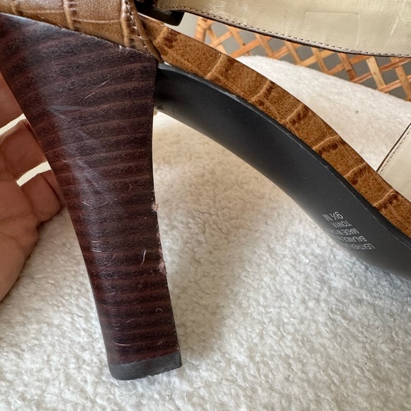 Alfani Croc-Embossed Brown Sandals - Picture 7 of 13